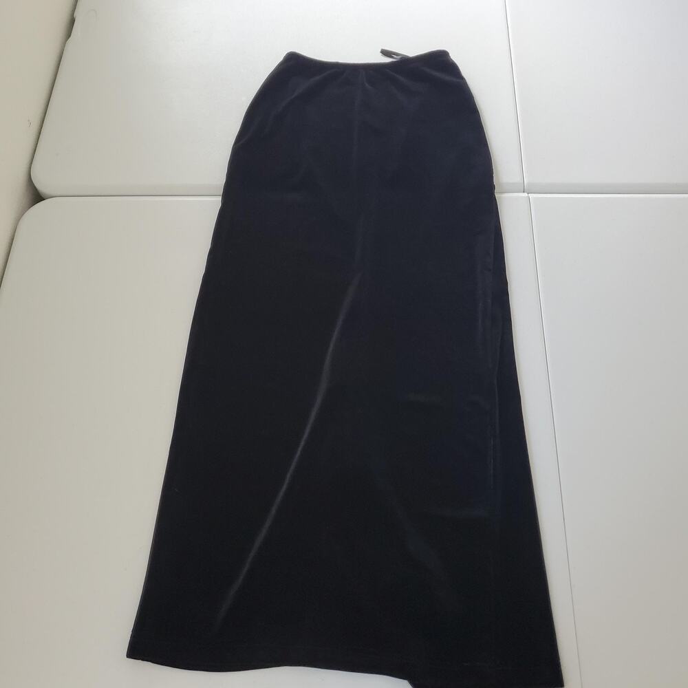 Jessica McClintock Gunne Sax Skirt Womens Small Black Velvet Maxi Whimsigoth